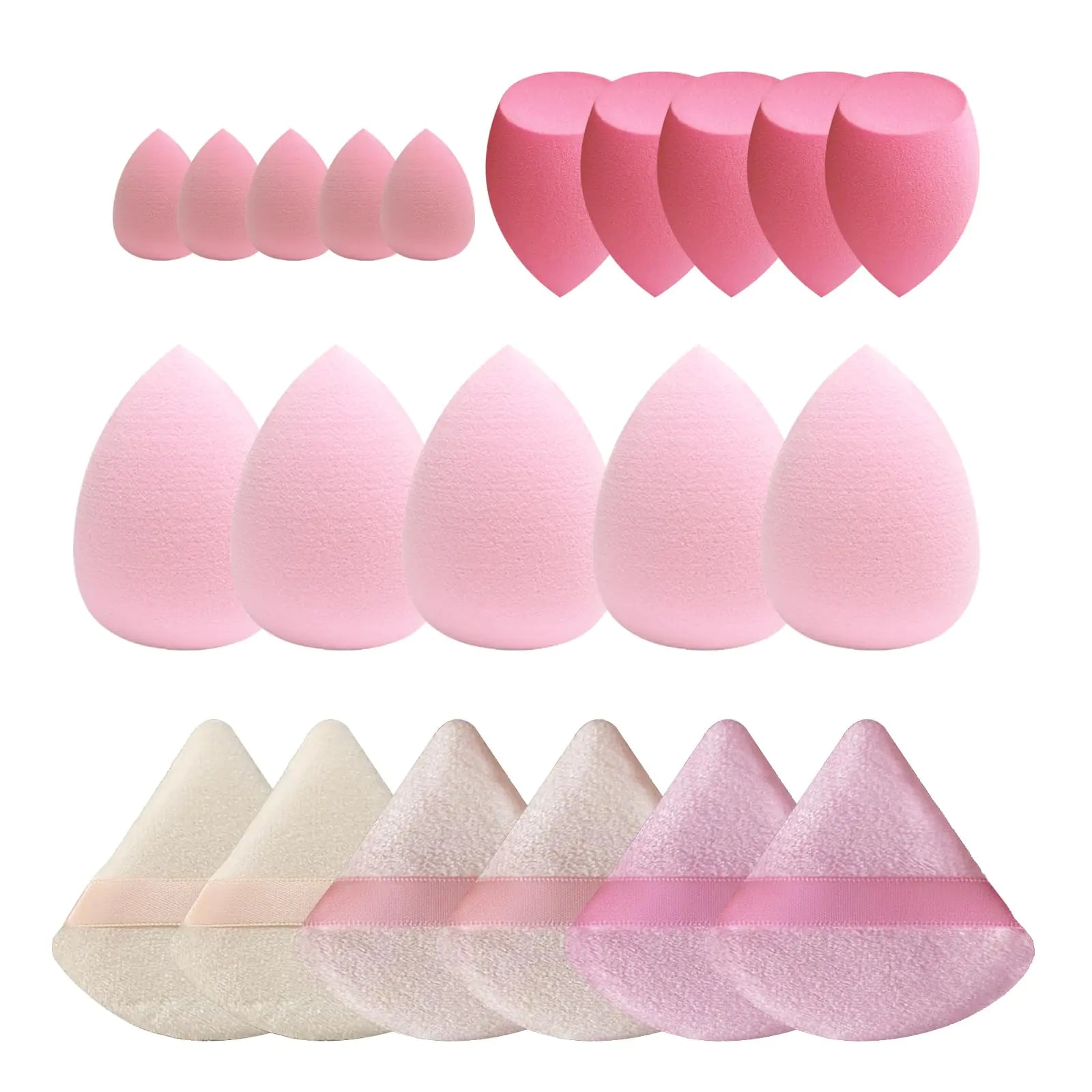 GFOUNS 21 pcs Beauty blender Makeup Sponge Bulk:Blender Sponges 21 Pcs for Liquid Cream and Powder Multi-colored Pink make up sponges for foundation