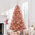 Best Choice Products 9ft Prelit Tinsel Christmas Tree Artificial Seasonal Holiday Decoration w/ 2097 Branch Tips Stand - Pink